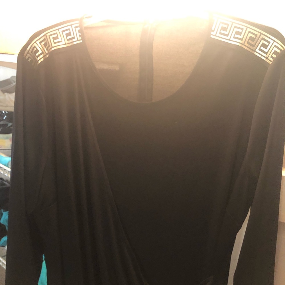 Women’s plus size black and gold dress Ashley Stewart